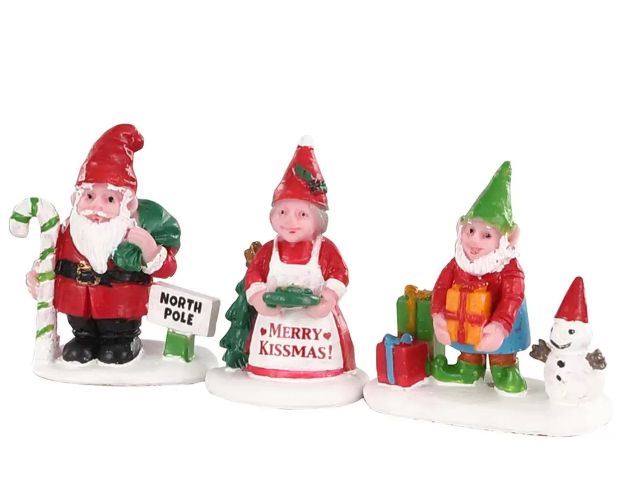 General Products Accessories-Lemax 04739 Christmas Garden Gnomes, Set Of 3
