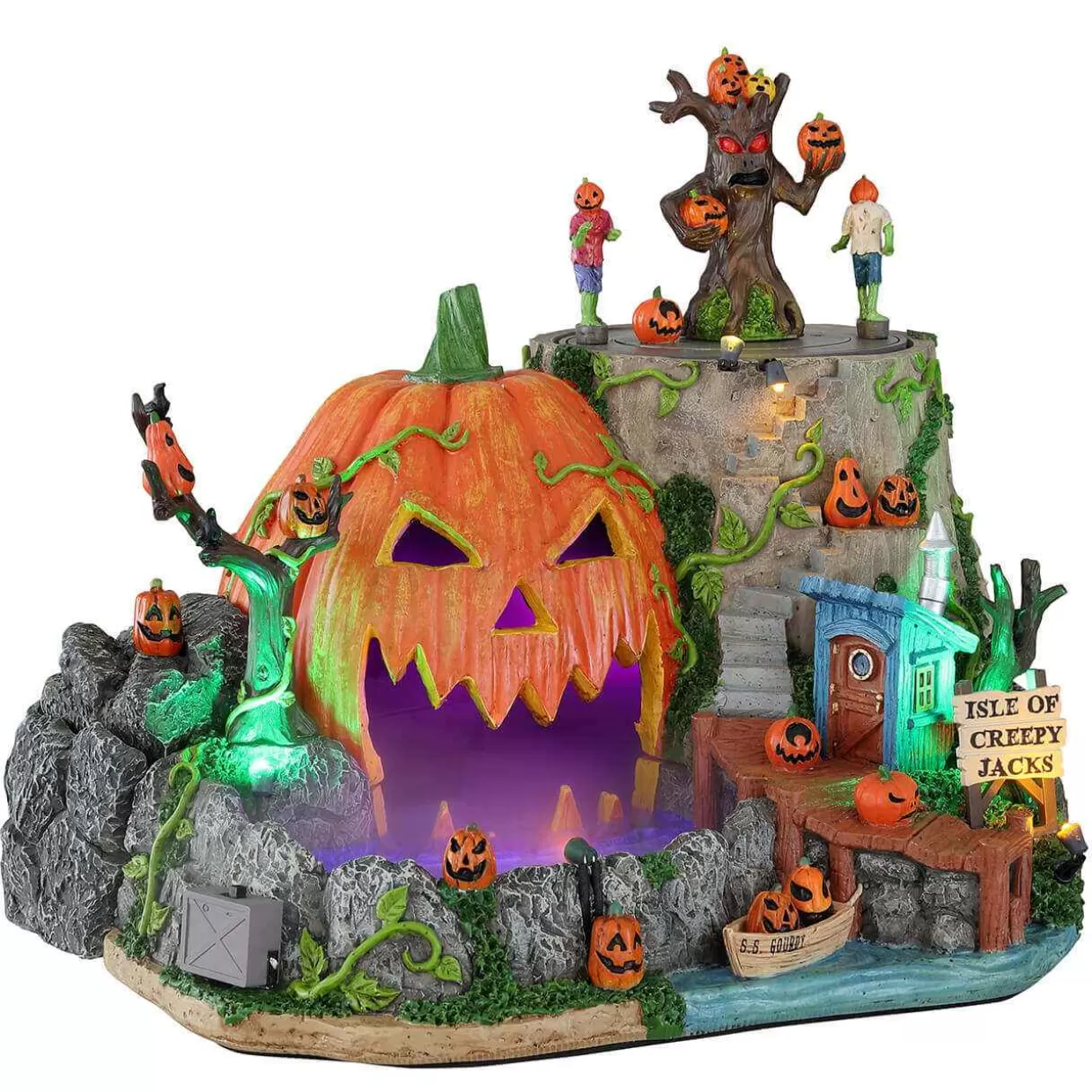 Spooky Town Table Pieces-Lemax 14824 Isle Of Creepy Jacks