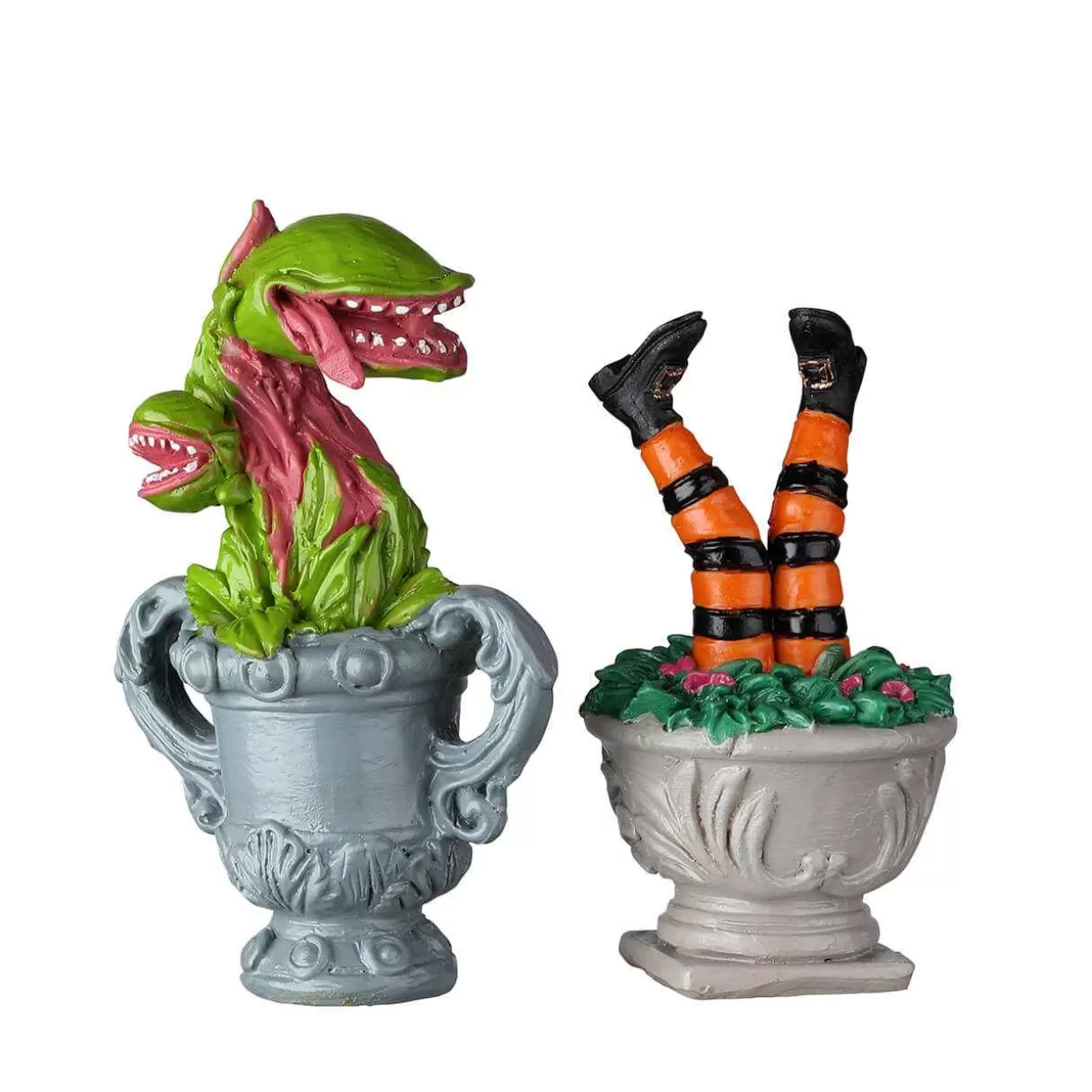 Spooky Town Table Pieces-Lemax 24946 Spooky Planter Urns