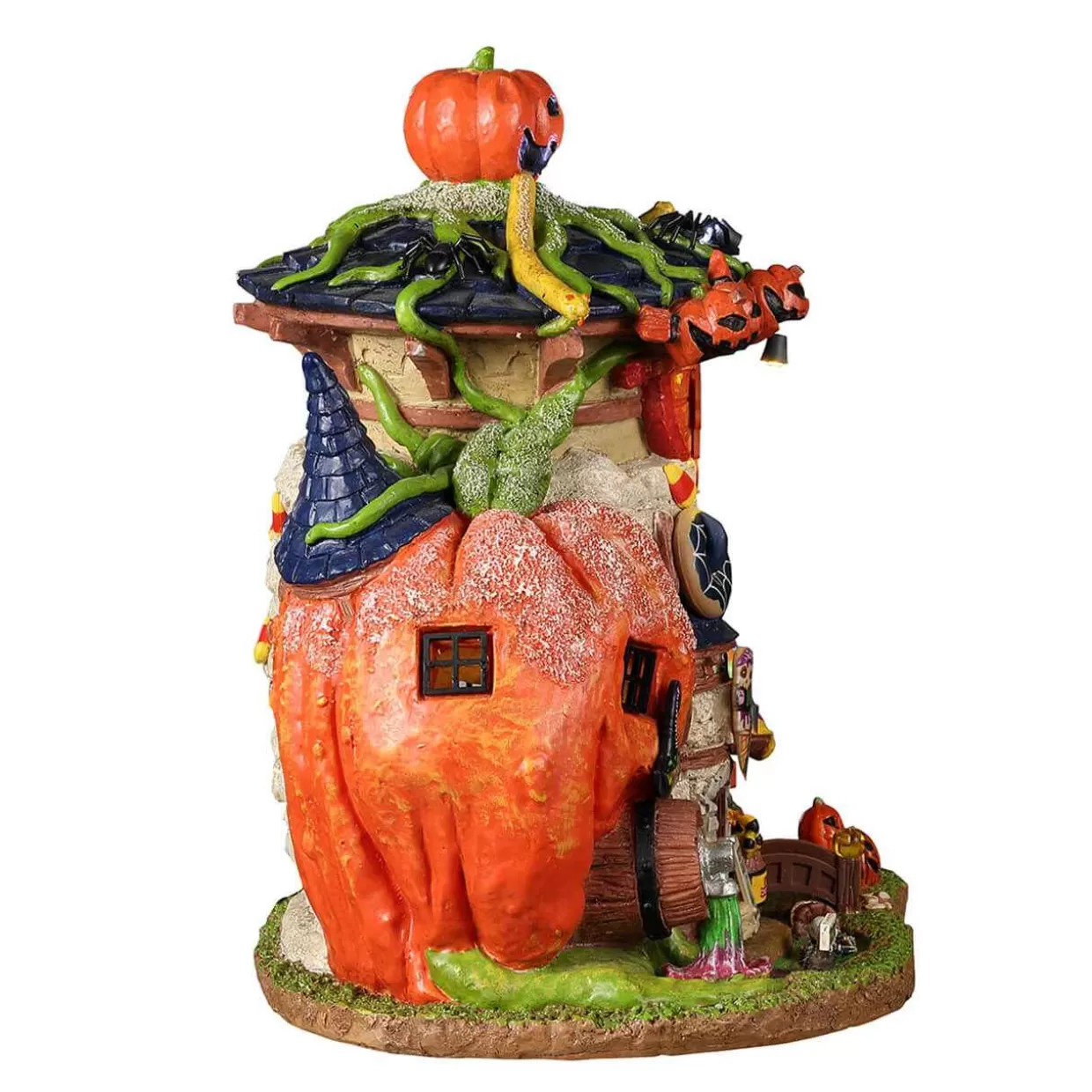 Spooky Town Table Pieces-Lemax 25855 Sugared Pumpkin Candy Shop