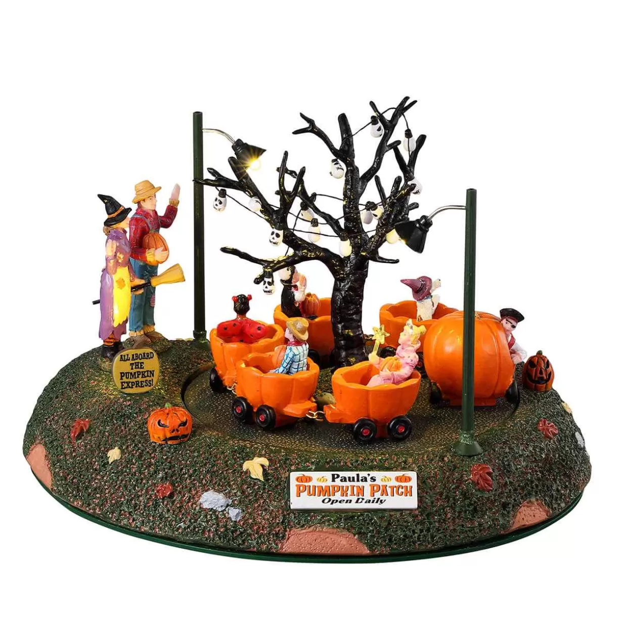 Spooky Town Table Pieces-Lemax 34061 Pumpkin Patch Train