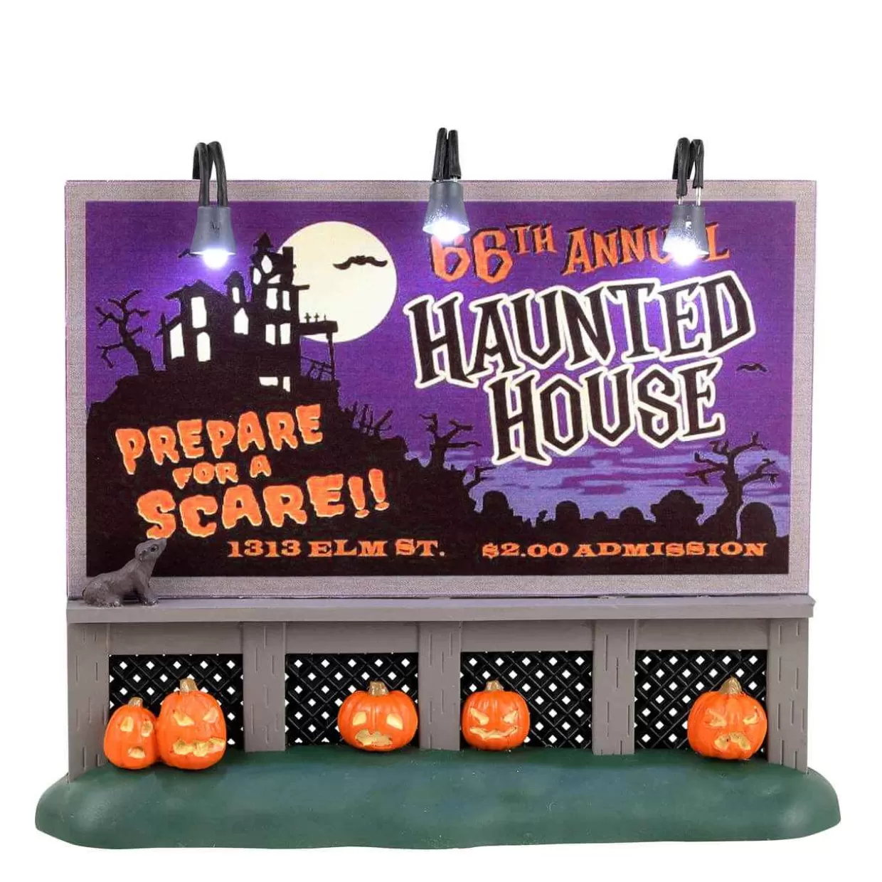 Spooky Town Accessories-Lemax 34075 Haunted House Billboard