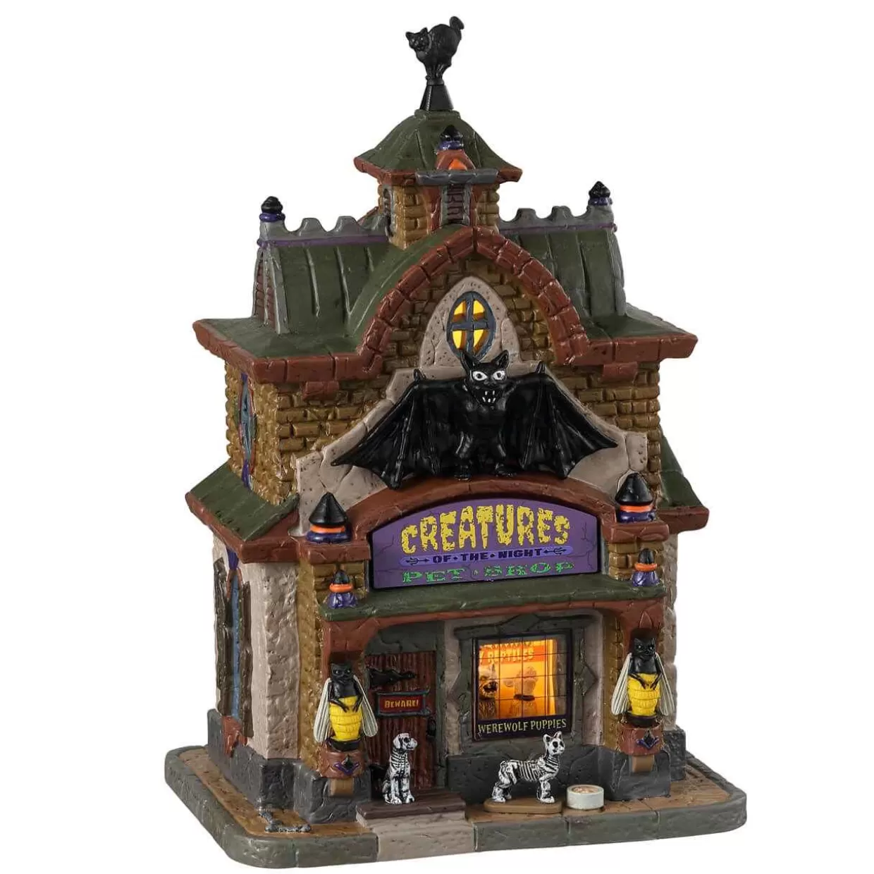 Spooky Town Table Pieces-Lemax 35013 Creatures Of The Night Pet Shop