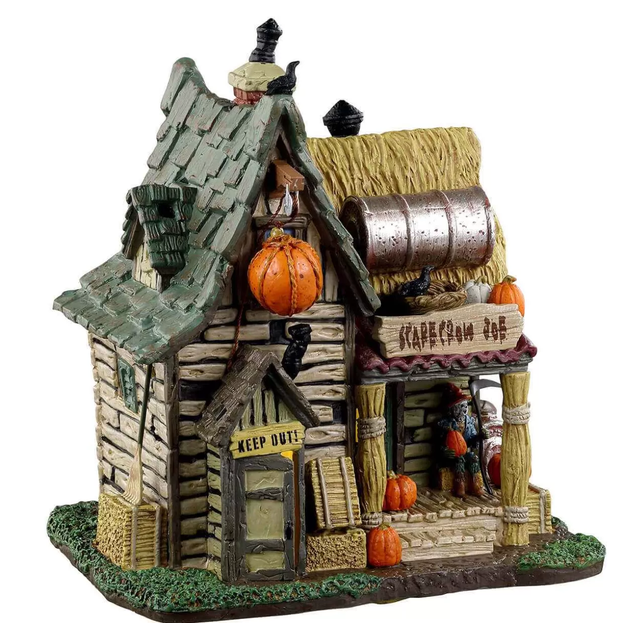 Spooky Town Table Pieces-Lemax 35015 The Last Straw: House Of The Scarecrow