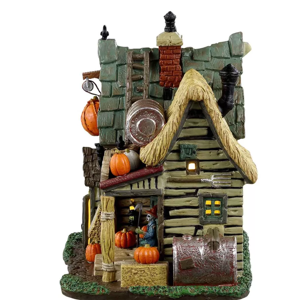 Spooky Town Table Pieces-Lemax 35015 The Last Straw: House Of The Scarecrow