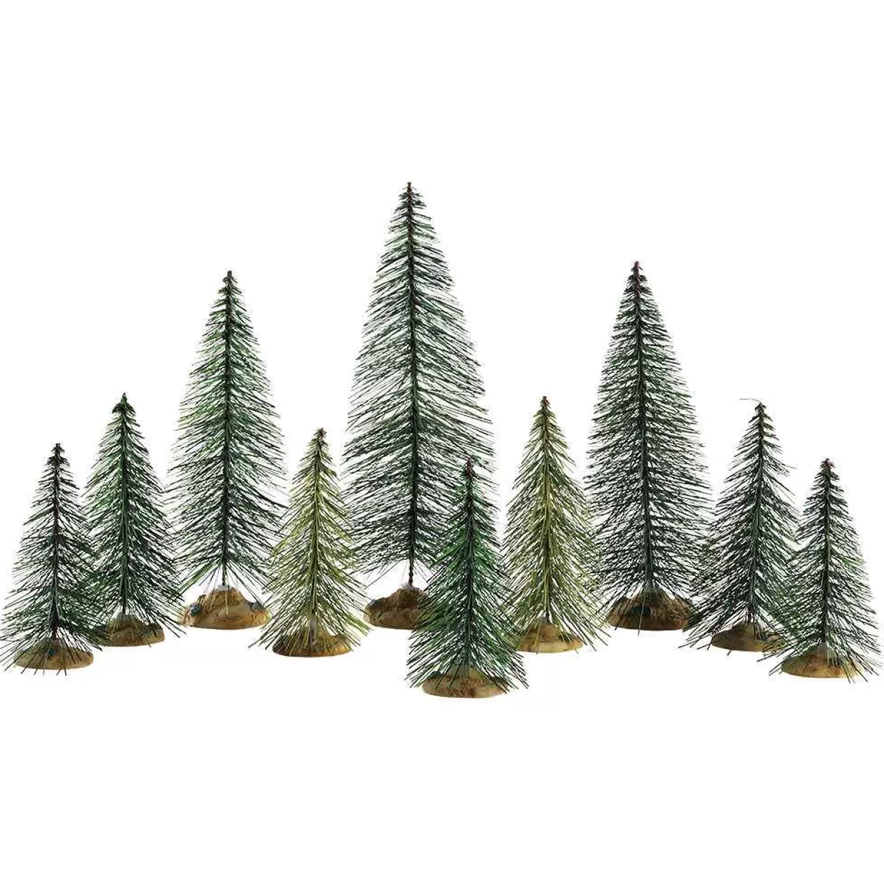 General Products Accessories-Lemax 84358 Needle Pine Trees Set Of 10