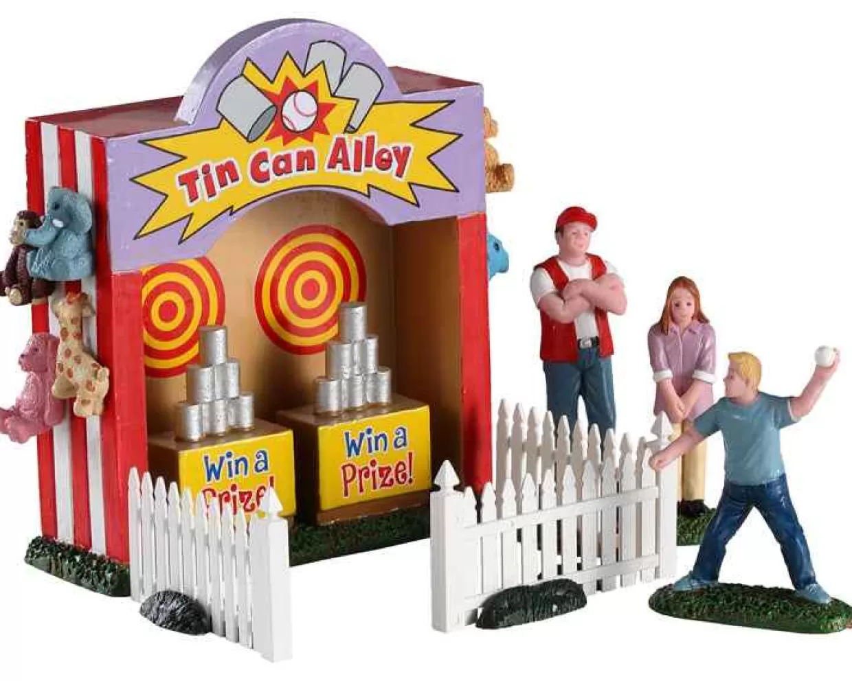 Carnival Table Pieces-Lemax 93429 Tin Can Alley, Set Of 7